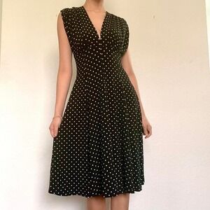 Norma Kamali Polka Dot Midi Dress